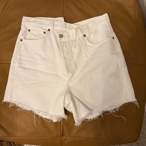 Agolde Criss Cross Denim Shorts
